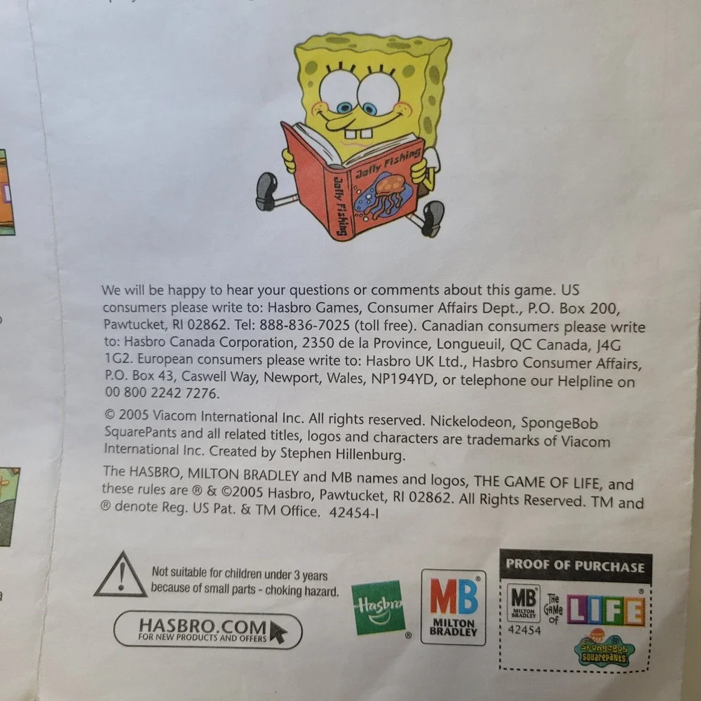 The Game of Life Spongebob Squarepants Edition Replacement‎ Parts Money Rules